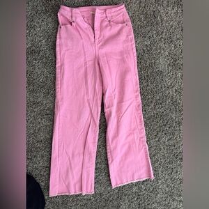 Pink Wide-Leg Jeans